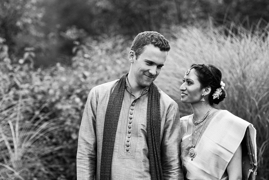 classic black and white portraits first look wedding