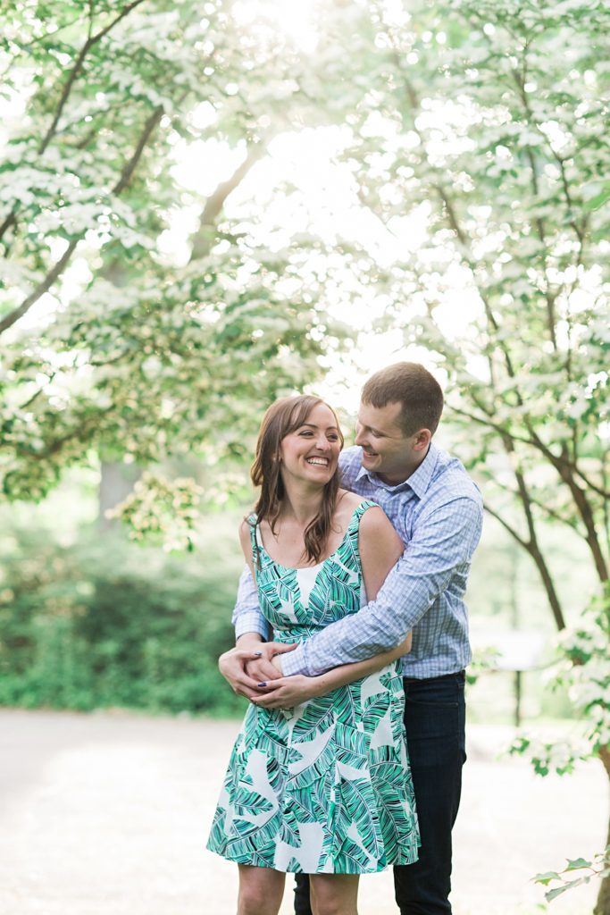 Fun Couple Laughing in the Arnold Arboretum | Boston Engagement Session